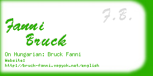 fanni bruck business card